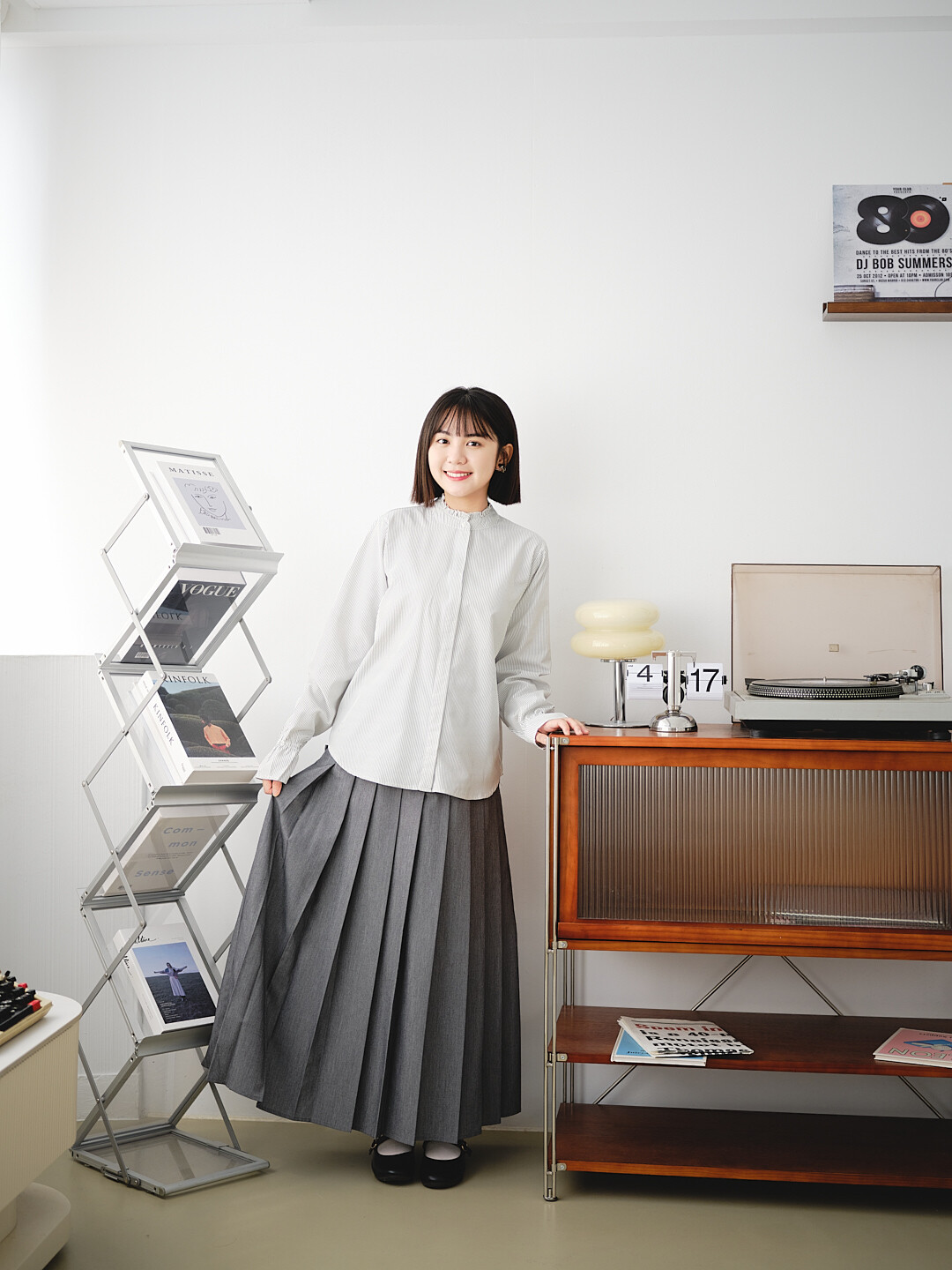 星期六的哲學家！荷葉邊領條紋襯衫