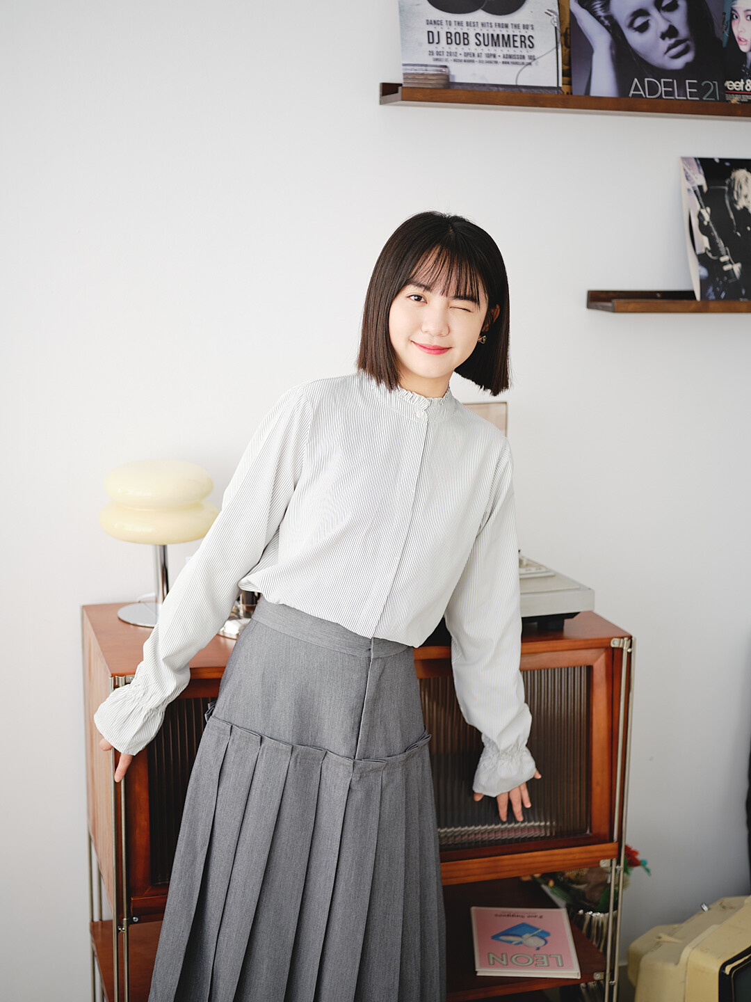 星期六的哲學家！荷葉邊領條紋襯衫