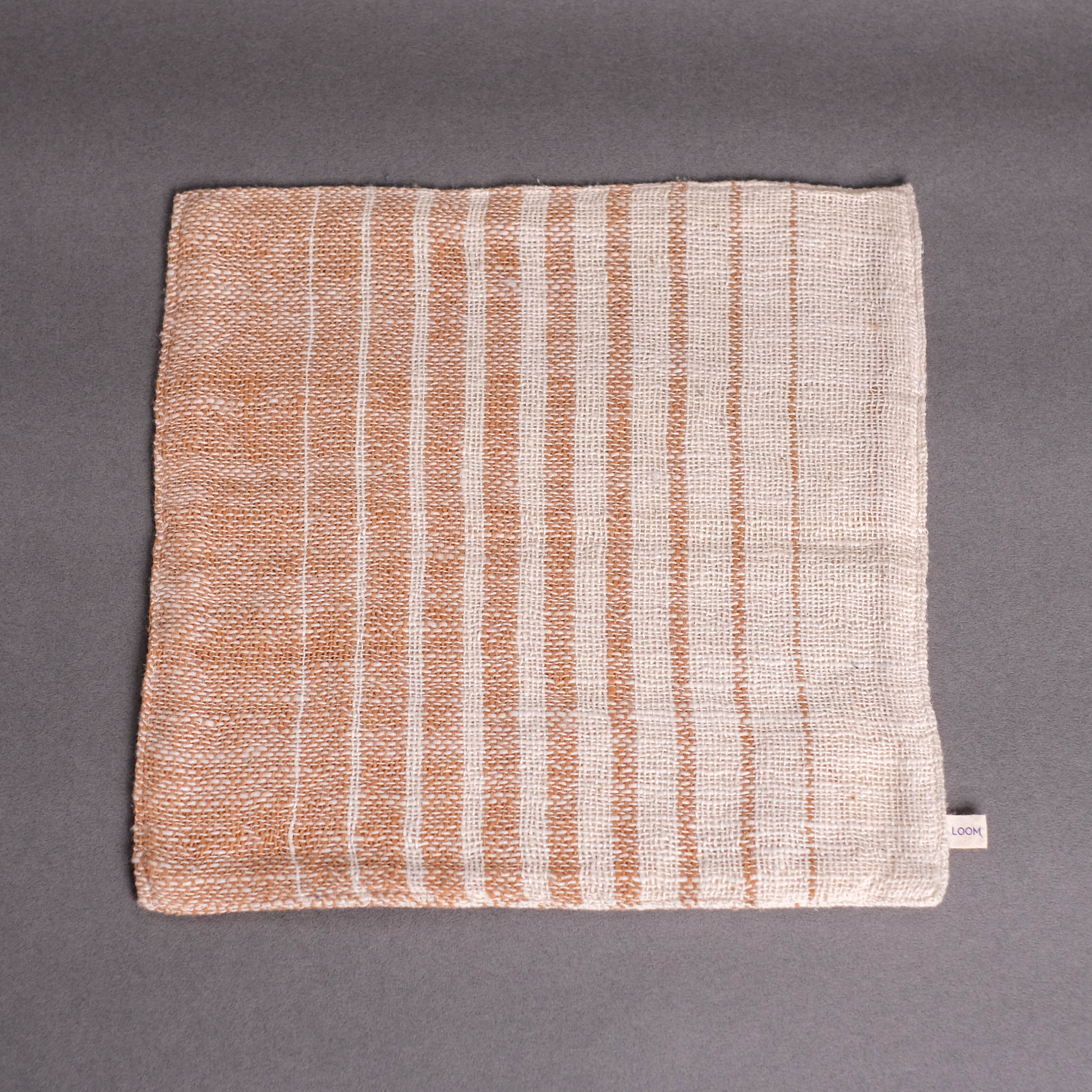 手織｜手帕巾 - 棕土 ｜寮國
