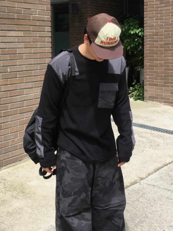 尼龍拼色針織衫