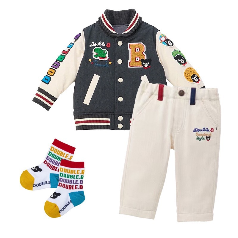 𝐌𝐢𝐤𝐢 𝐇𝐨𝐮𝐬𝐞 黑熊刺繡休閑長褲