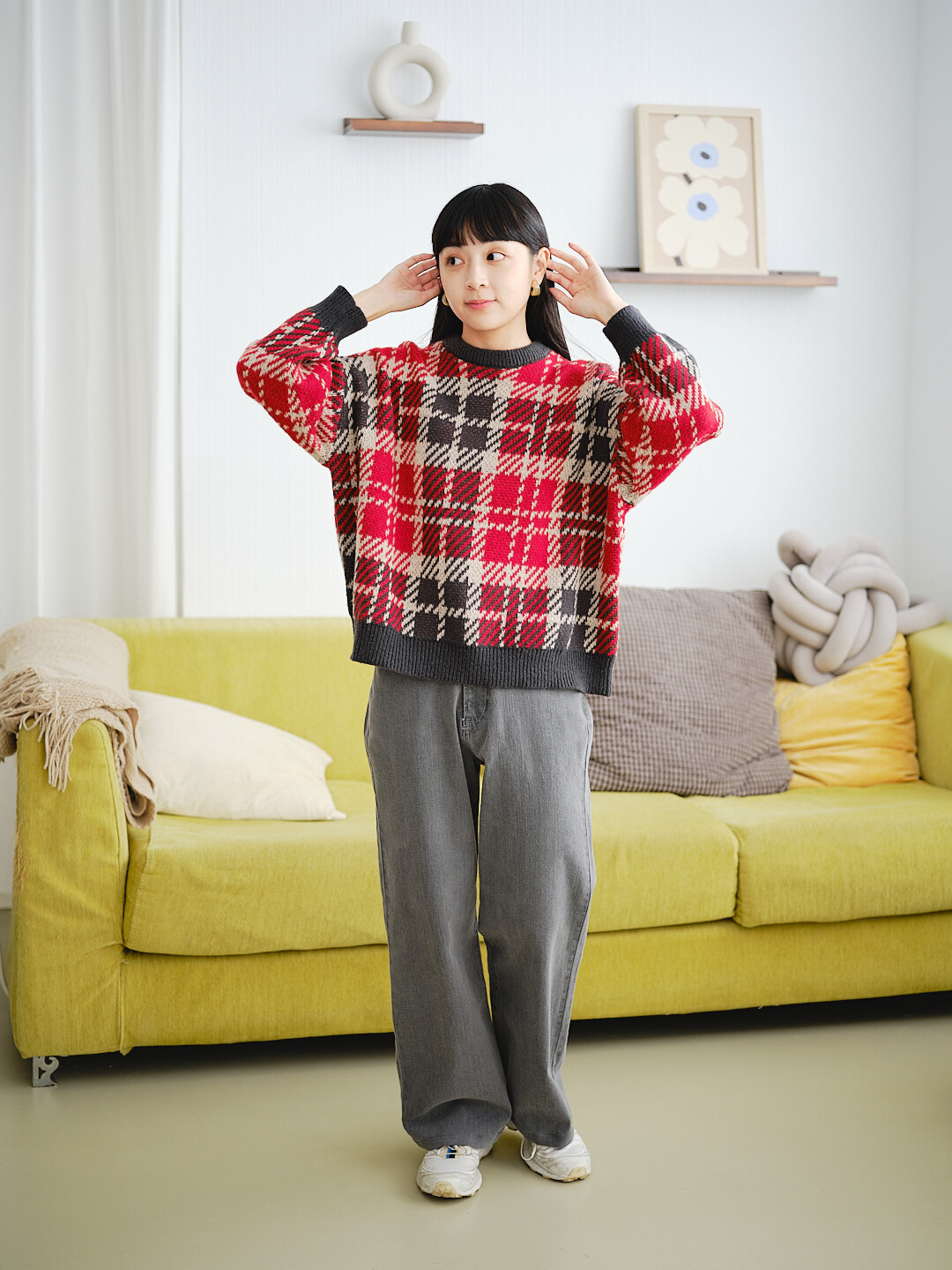 記憶備份！彈力牛仔寬褲(三色-水洗黑)