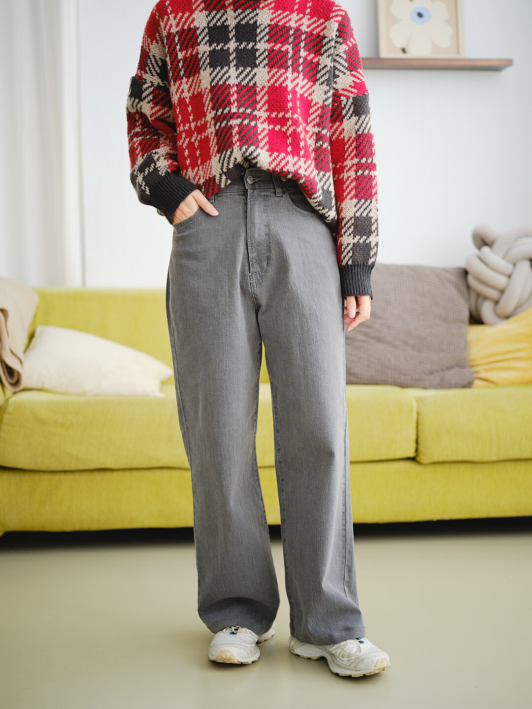 記憶備份！彈力牛仔寬褲(三色-水洗黑)