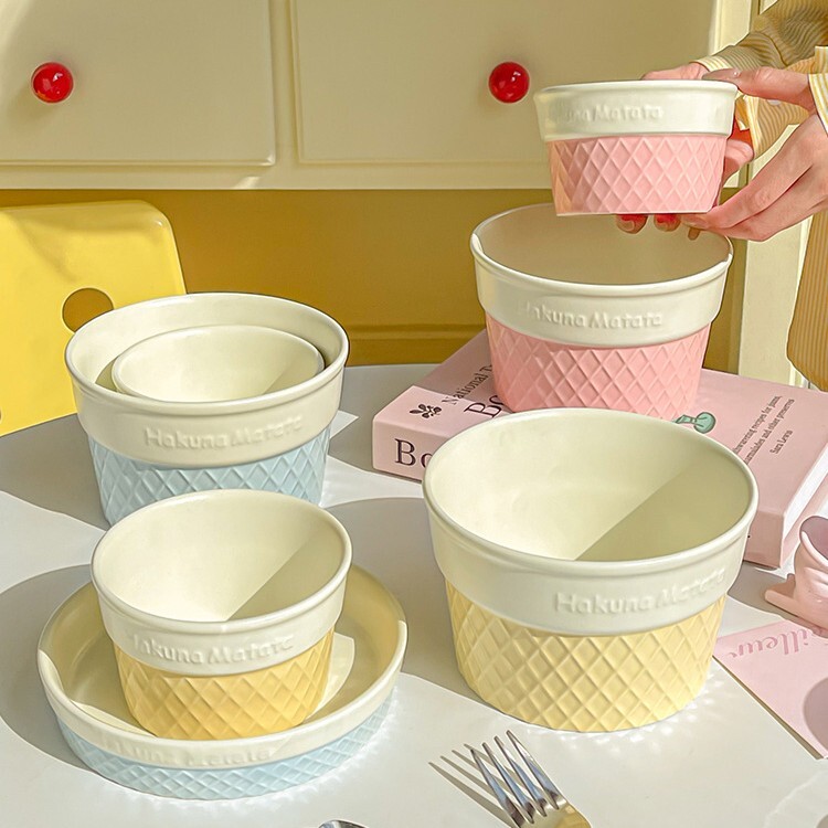 《6300》馬卡龍色系冰淇淋造型碗盤