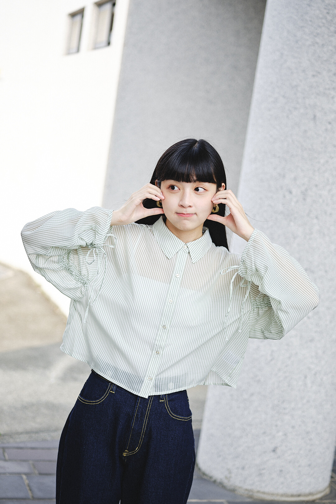 (預購)冰川記呼吸！透明感條紋襯衫2.0(兩色-淺草綠)