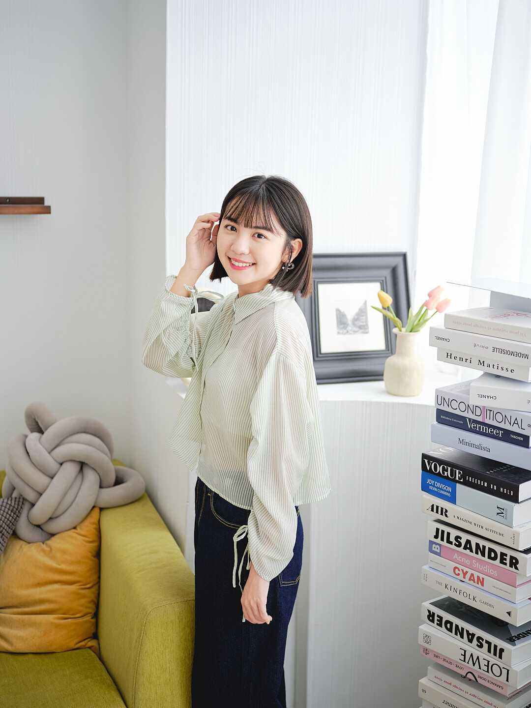 (預購)冰川記呼吸！透明感條紋襯衫2.0(兩色-淺草綠)