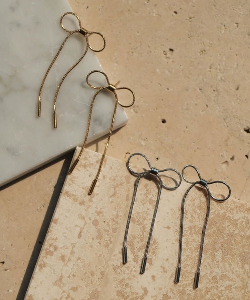 蝴蝶結耳環/頸鏈 (Stainless)