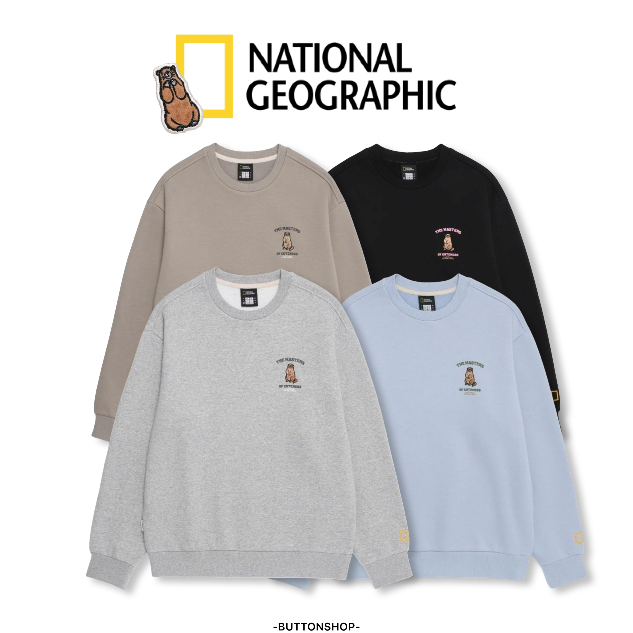 【現貨】NATIONAL GEOGRAPHIC 國家地理 胸前小土撥鼠 大學tee N254USW030