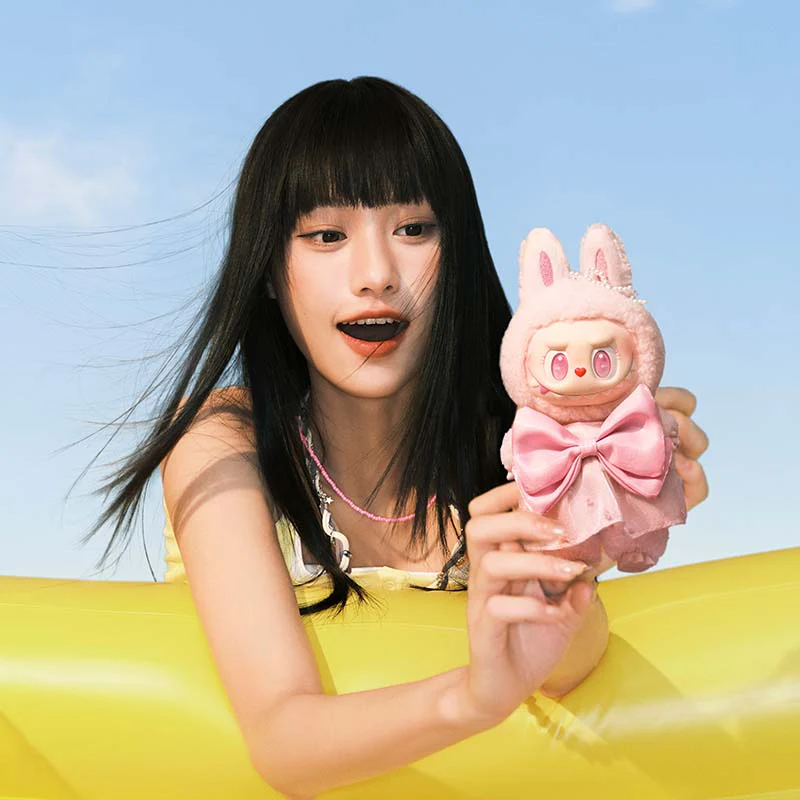 POP MART LABUBU MOKOKO THE MONSTERS 樂園限定 哂哂夏日系列 搪膠毛絨吊卡