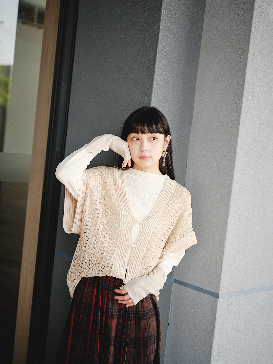 (預購)坍縮的星！2way鏤空編織背心(三色-米)