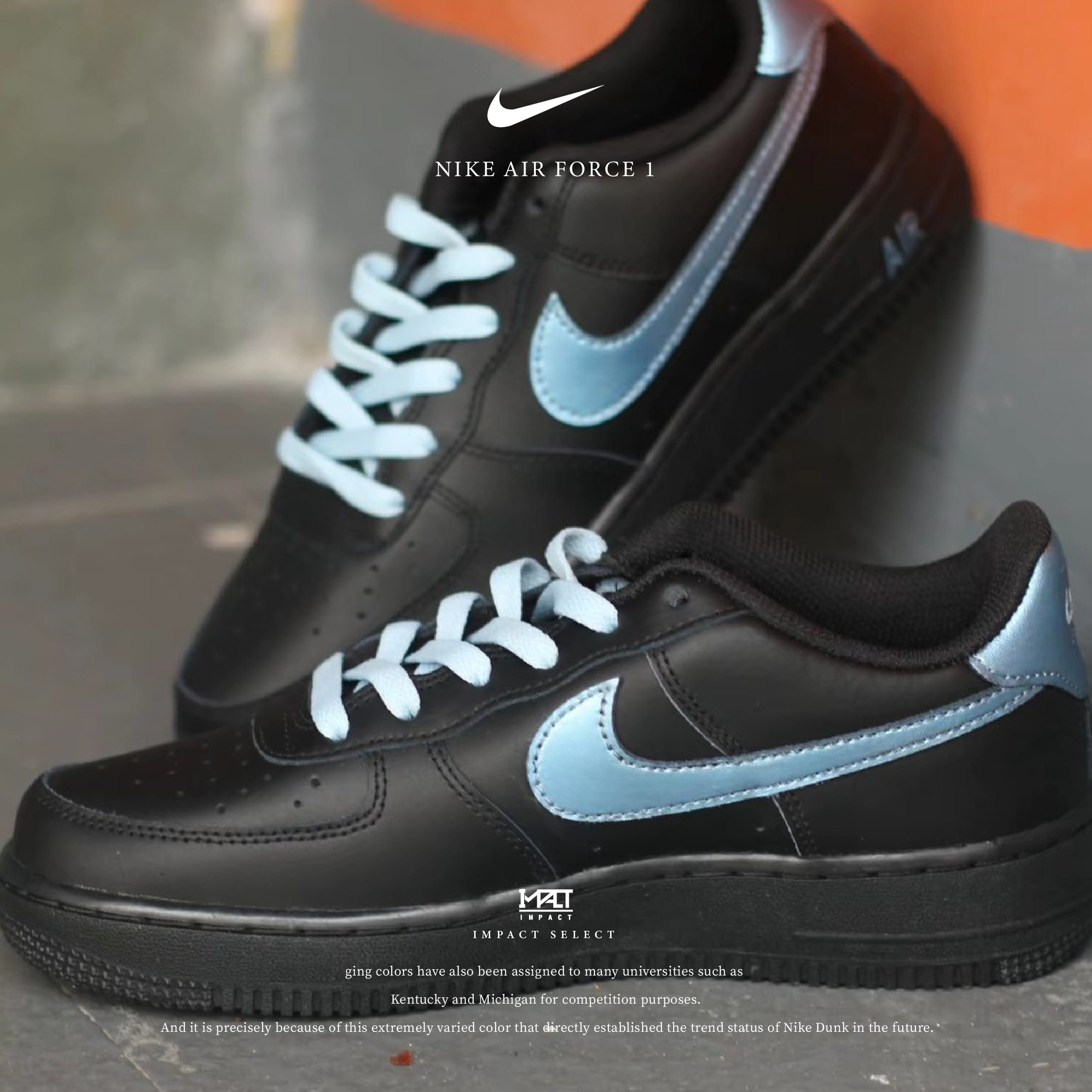 【訂製款】Nike AIR FORCE 1 星光藍 黑武士