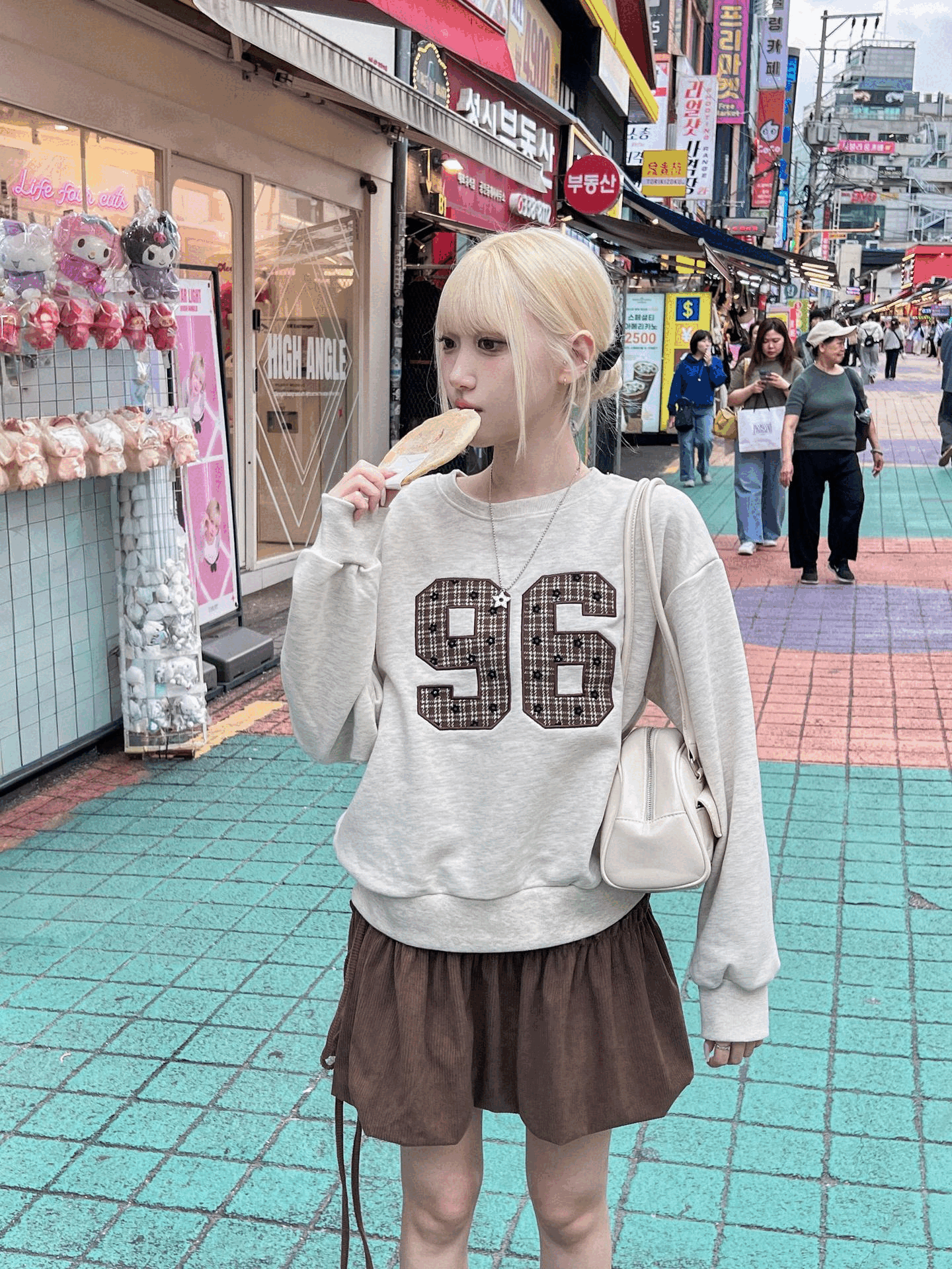 復古格紋花花No.96衛衣〈🇰🇷DAY 2〉