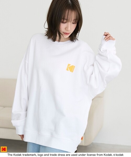 日本限定 Kodak 柯達 標誌 圖示 長袖 黑大學T 2色 0120956520