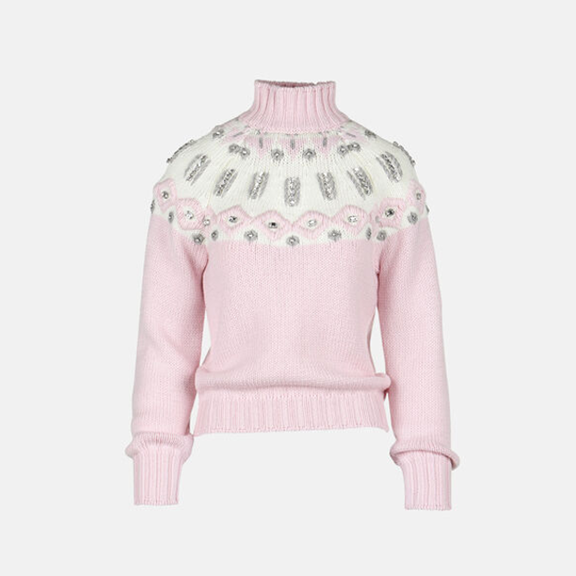 1LS1015-061 LUISA SPAGNOLI Marciatore Fair Isle Pullover Pink #100249.3079 (C-EU-E)