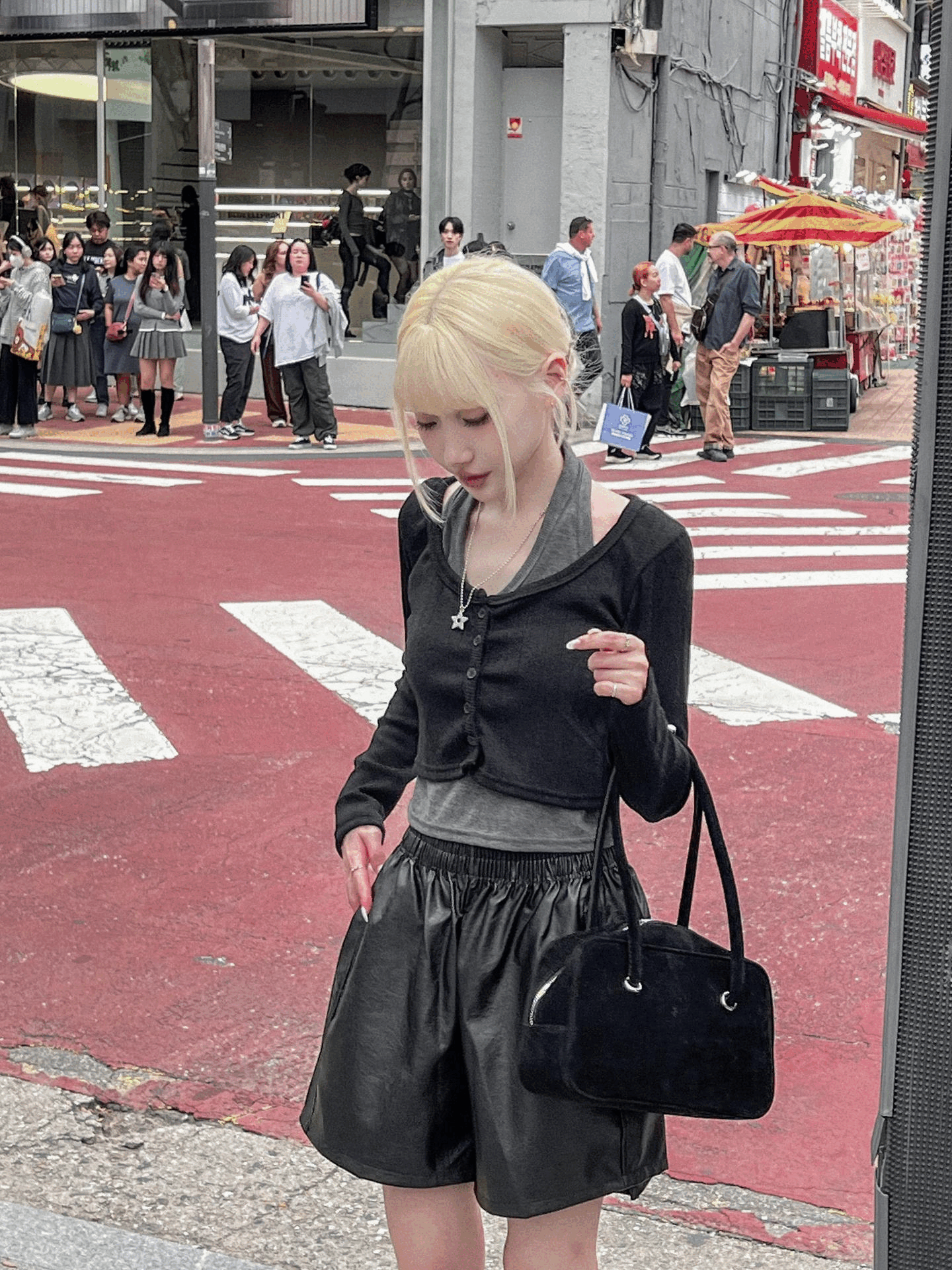 日系校園絨皮單肩袋〈🇰🇷DAY 2〉