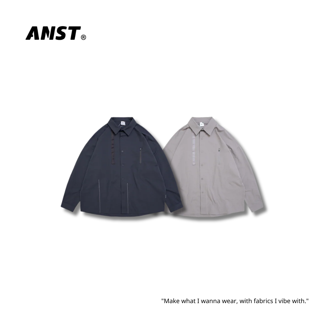 "現貨" ANST 織帶車線拉鍊襯衫 AN.63