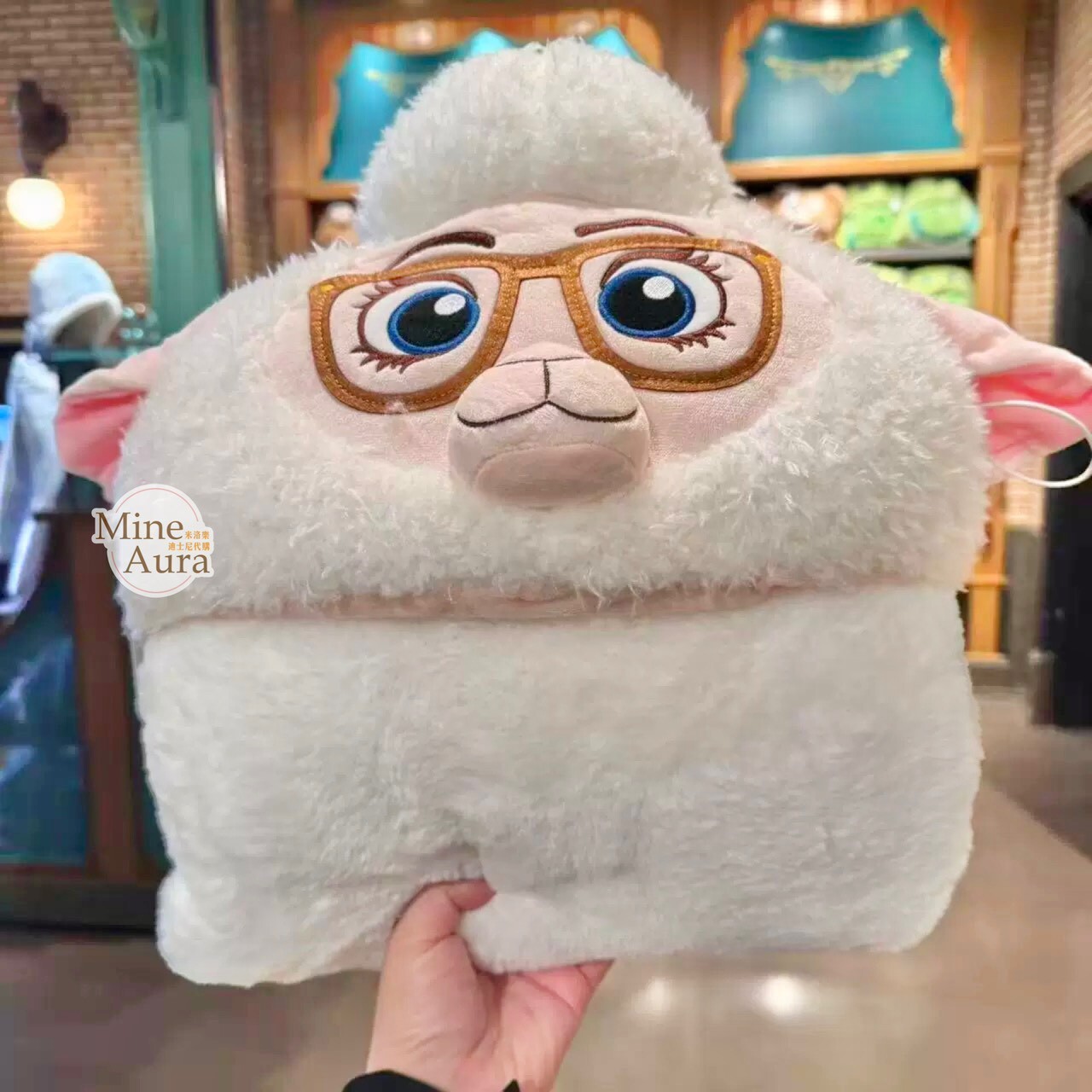 (限時特價) 副市長 羊咩咩 Dawn Bellwether 連帽造型 披肩 毛毯 可摺疊收納 動物方城市 Zootopia -上海迪士尼樂園