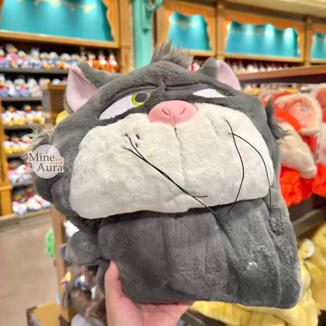 爪爪派對系列 路西法 魯斯佛 Lucife 壞貓咪 連帽造型 披肩 毛毯 可摺疊收納 -上海迪士尼樂園