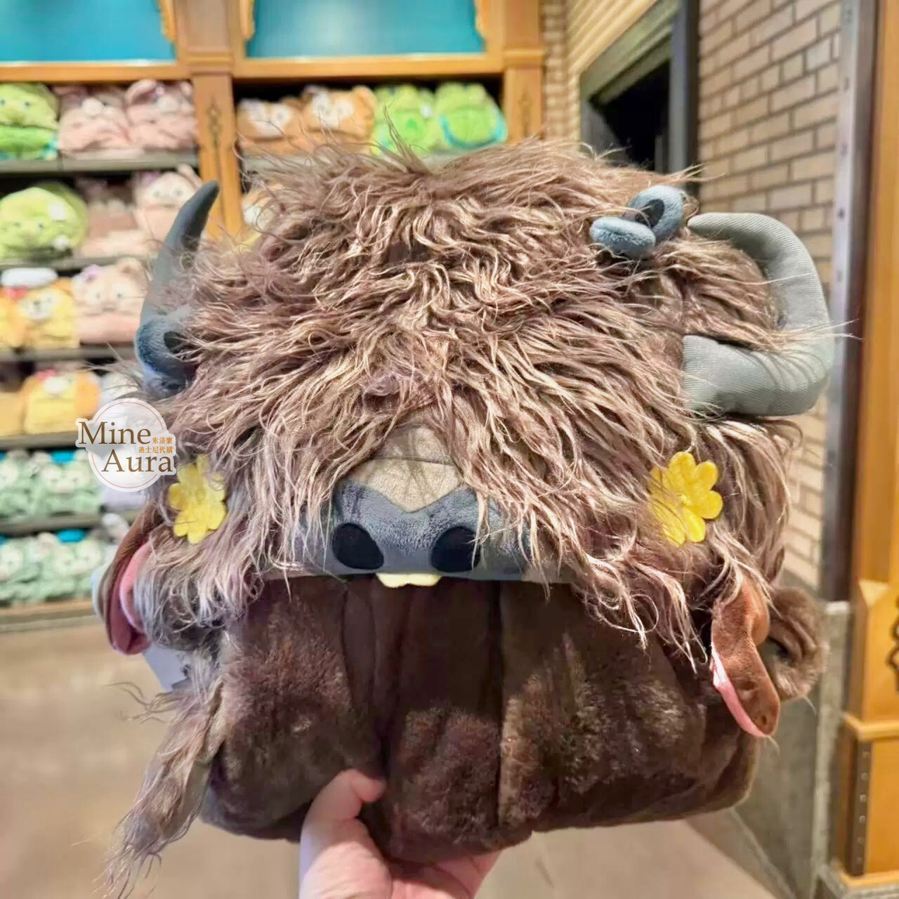 氂牛 犀利哥 Yax 連帽造型 披肩 毛毯 可摺疊收納 動物方城市 Zootopia -上海迪士尼樂園