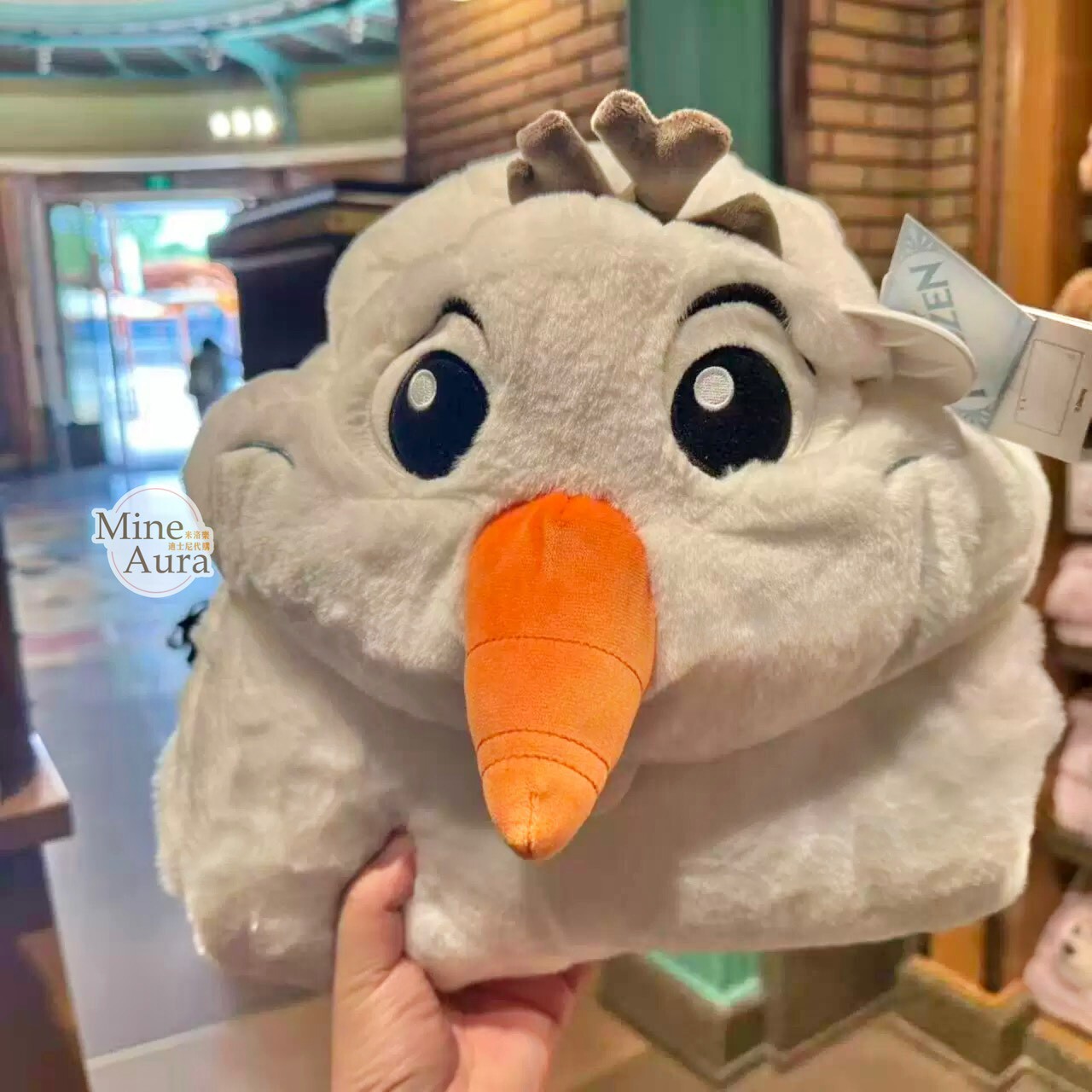 雪寶系列 雪寶 Olaf 連帽造型 披肩 毛毯 可摺疊收納 冰雪奇緣 Frozen -上海迪士尼樂園