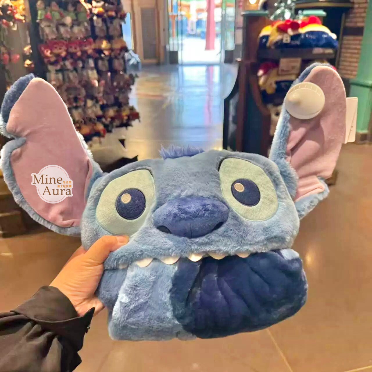 史迪奇 Stitch 連帽造型 披肩 毛毯 可摺疊收納 星際寶貝 Lilo & Stitch -上海迪士尼樂園