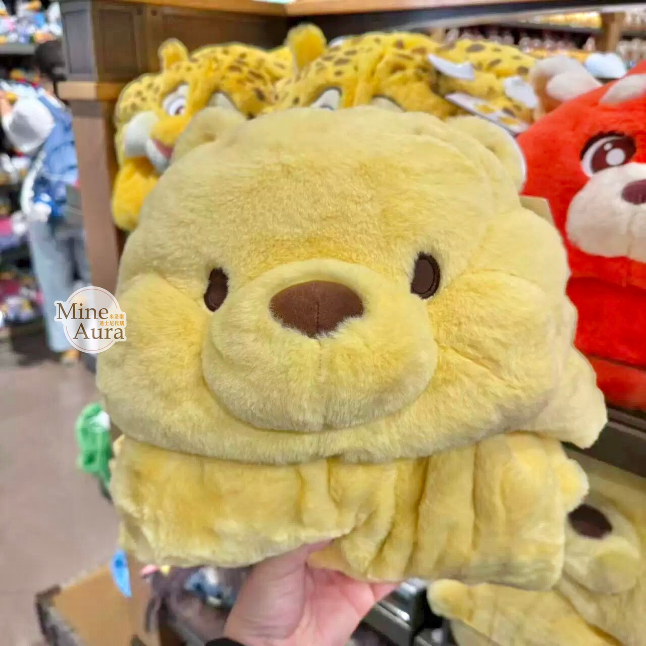 小熊維尼 Winnie the Pooh 連帽造型 披肩 毛毯 可摺疊收納 -上海迪士尼樂園