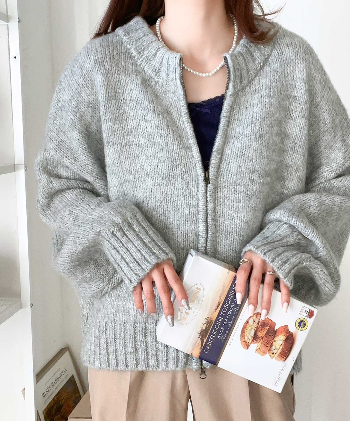 日本 JaVa 雙拉鍊 開襟衫 寬鬆 外套 針織衫 三色