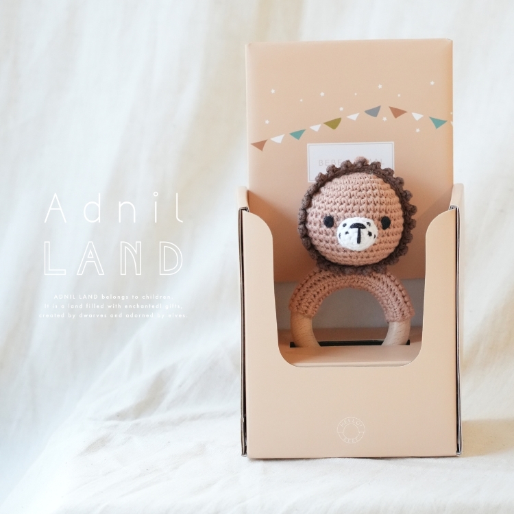 【日本 Adnil LAND】 可愛動物編織搖鈴 - 獅子