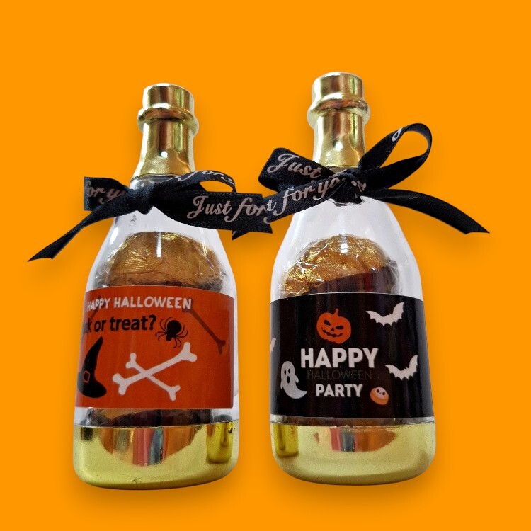 萬聖節糖果,萬聖節金莎巧克力,萬聖節香檳瓶造型金莎巧克力,Halloween candy, Halloween Ferrero Rocher chocolate, Halloween champagne bottle shaped Ferrero R