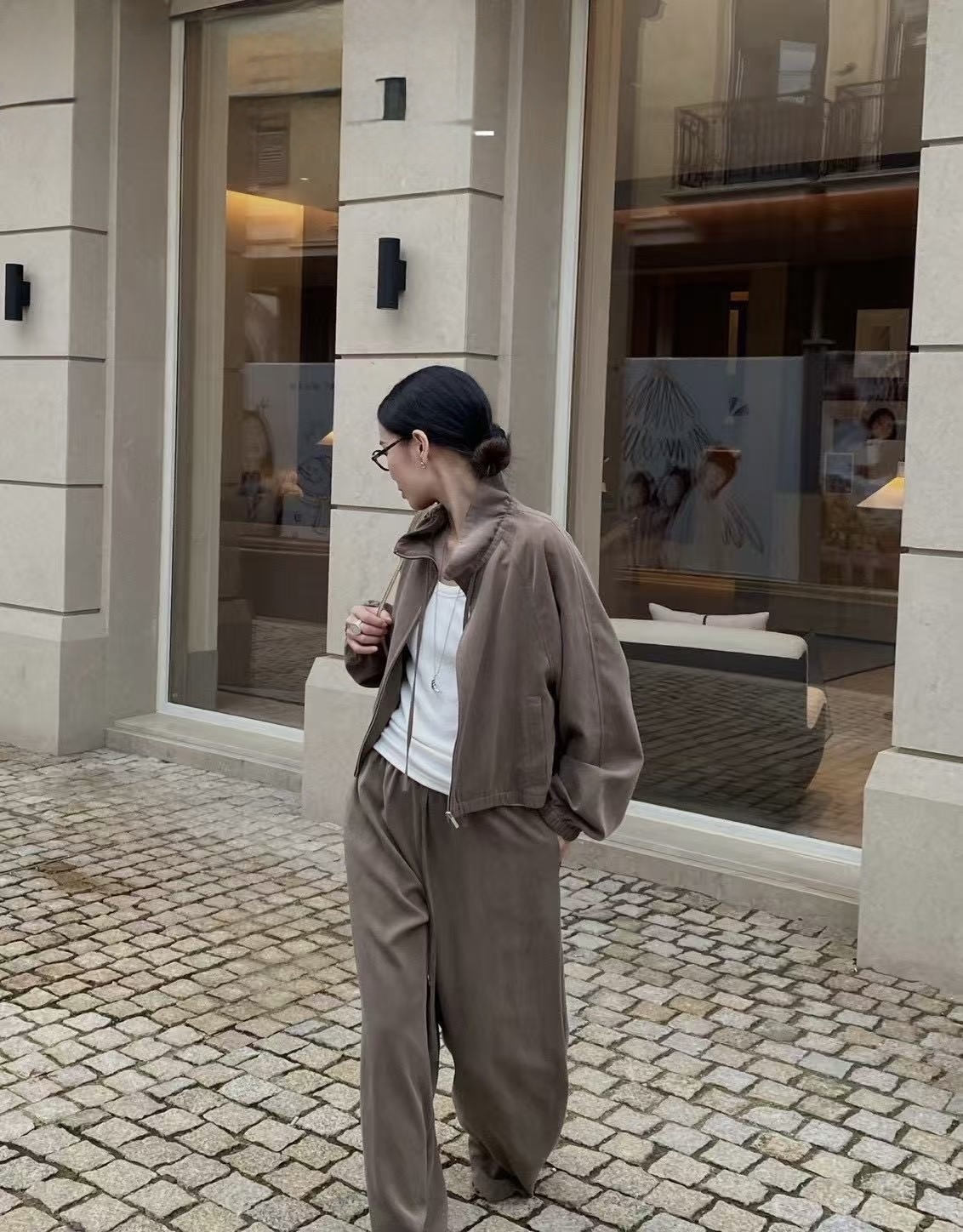 017 慕斯色調時髦休閒褲