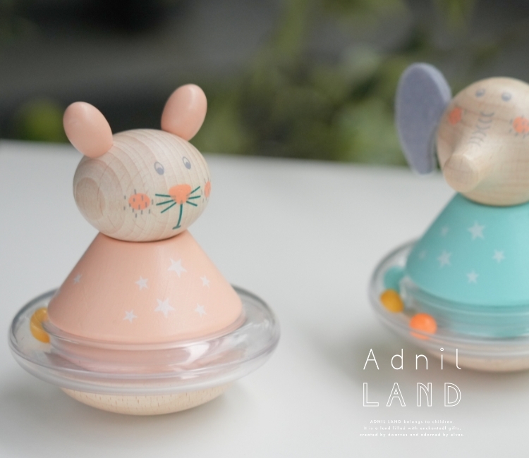 【日本 Adnil LAND】 可愛動物不倒翁安撫玩具 - 可愛兔兔