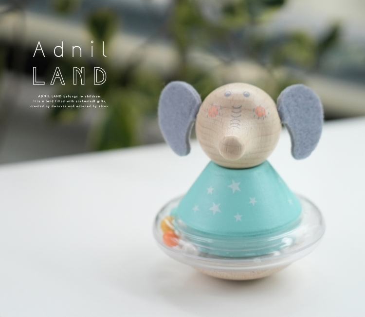 【日本 Adnil LAND】 可愛動物不倒翁安撫玩具 - 大耳朵大象