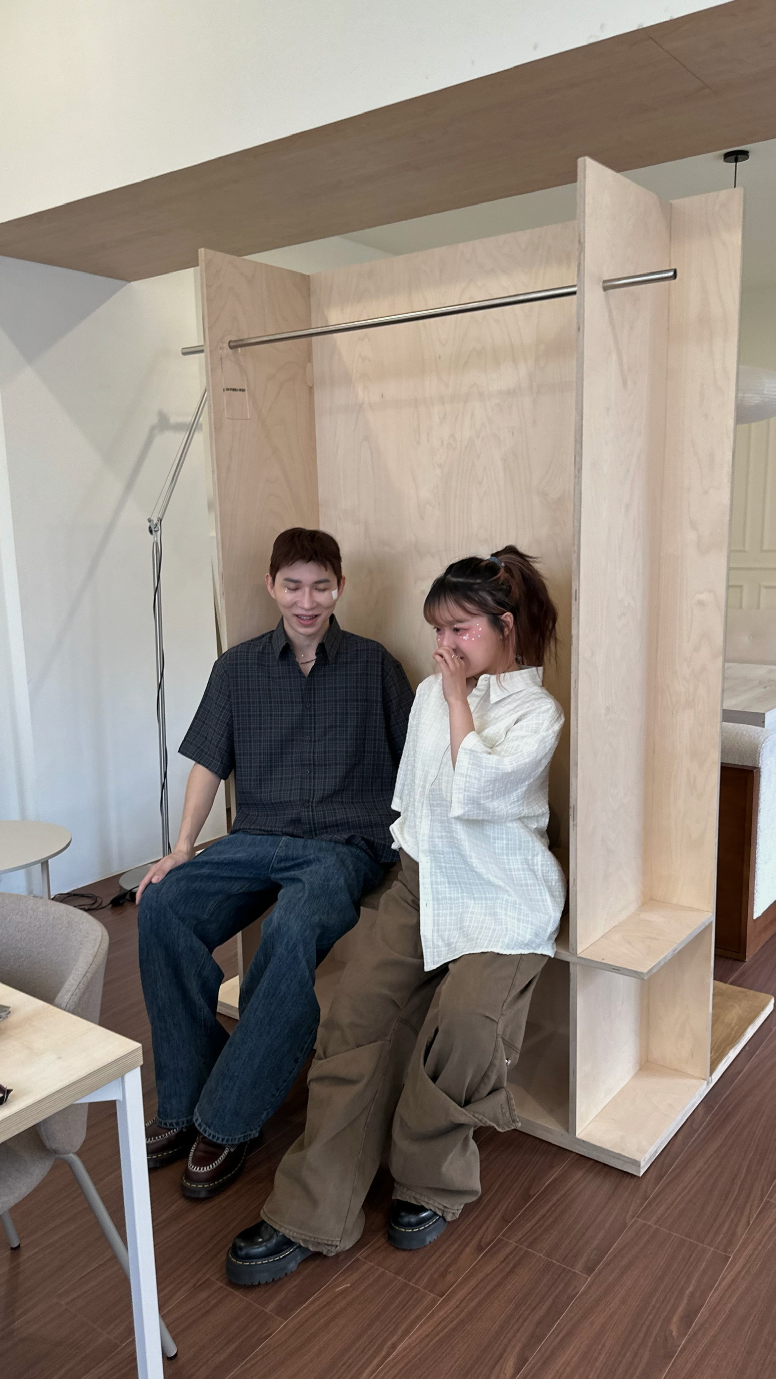 立體泡紗格紋襯衫