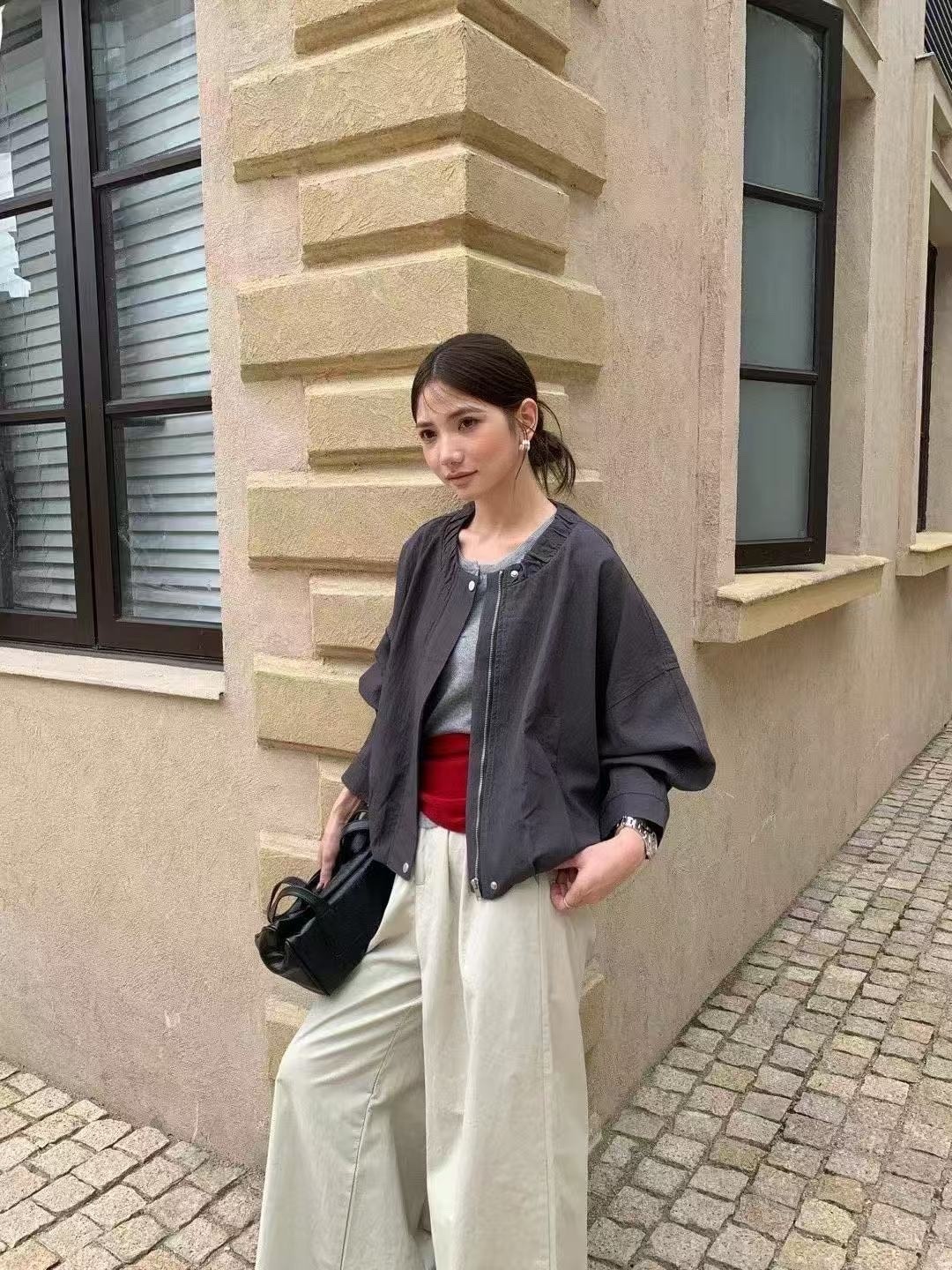 6680 韓系霧面洗水棉拉鍊外套