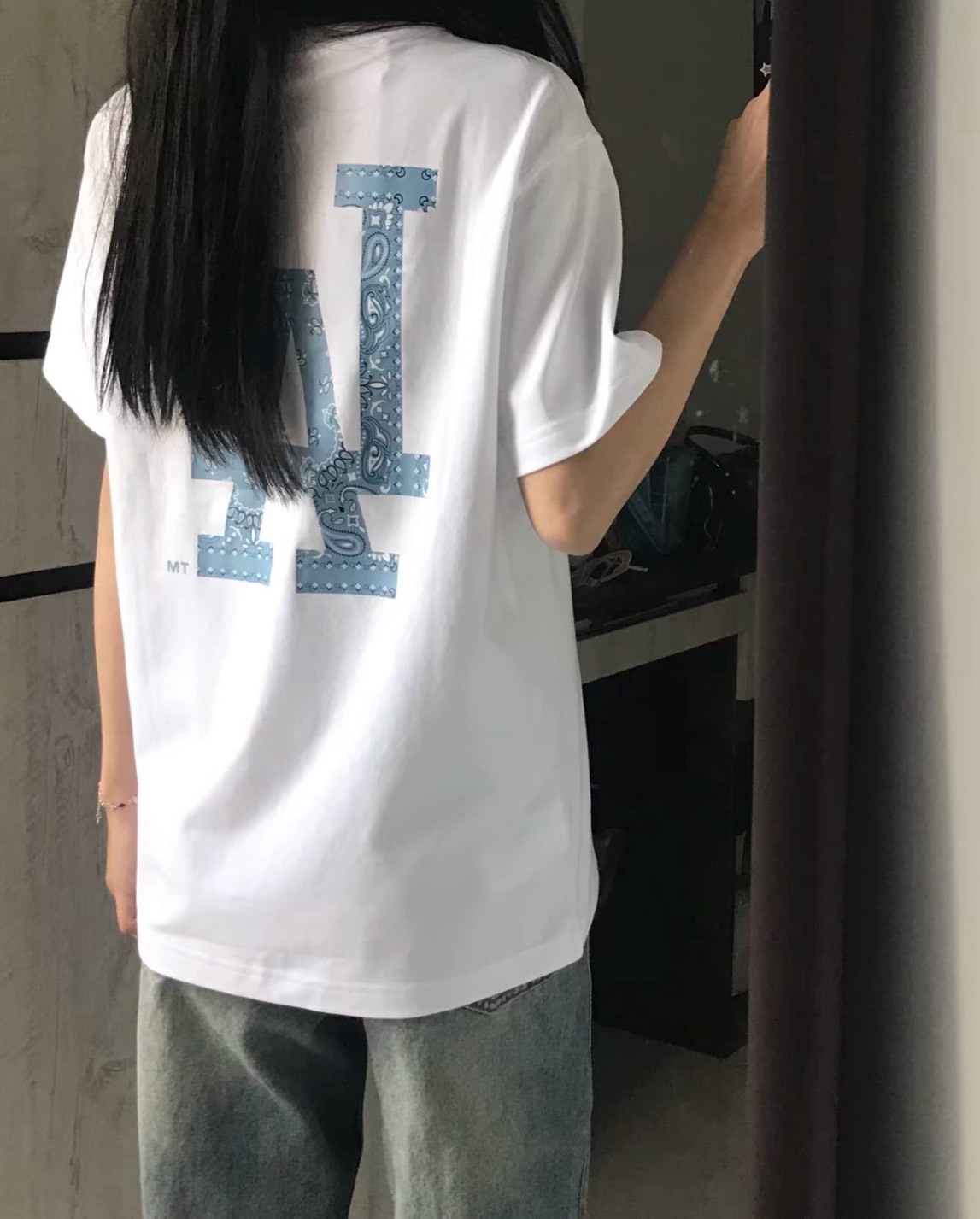 【現貨】New Era MLB 圖騰腰果花 黑色 白色 NY LA
