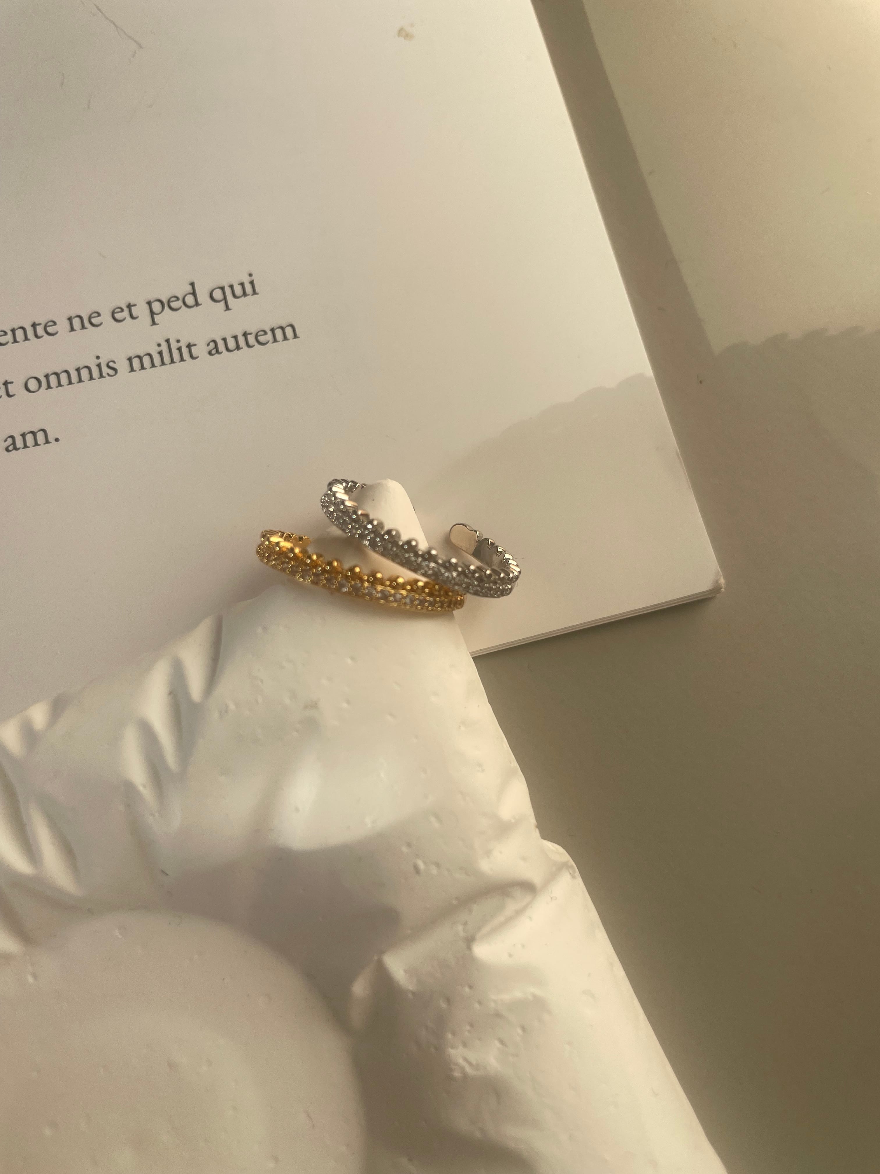 layered dot eternity ring