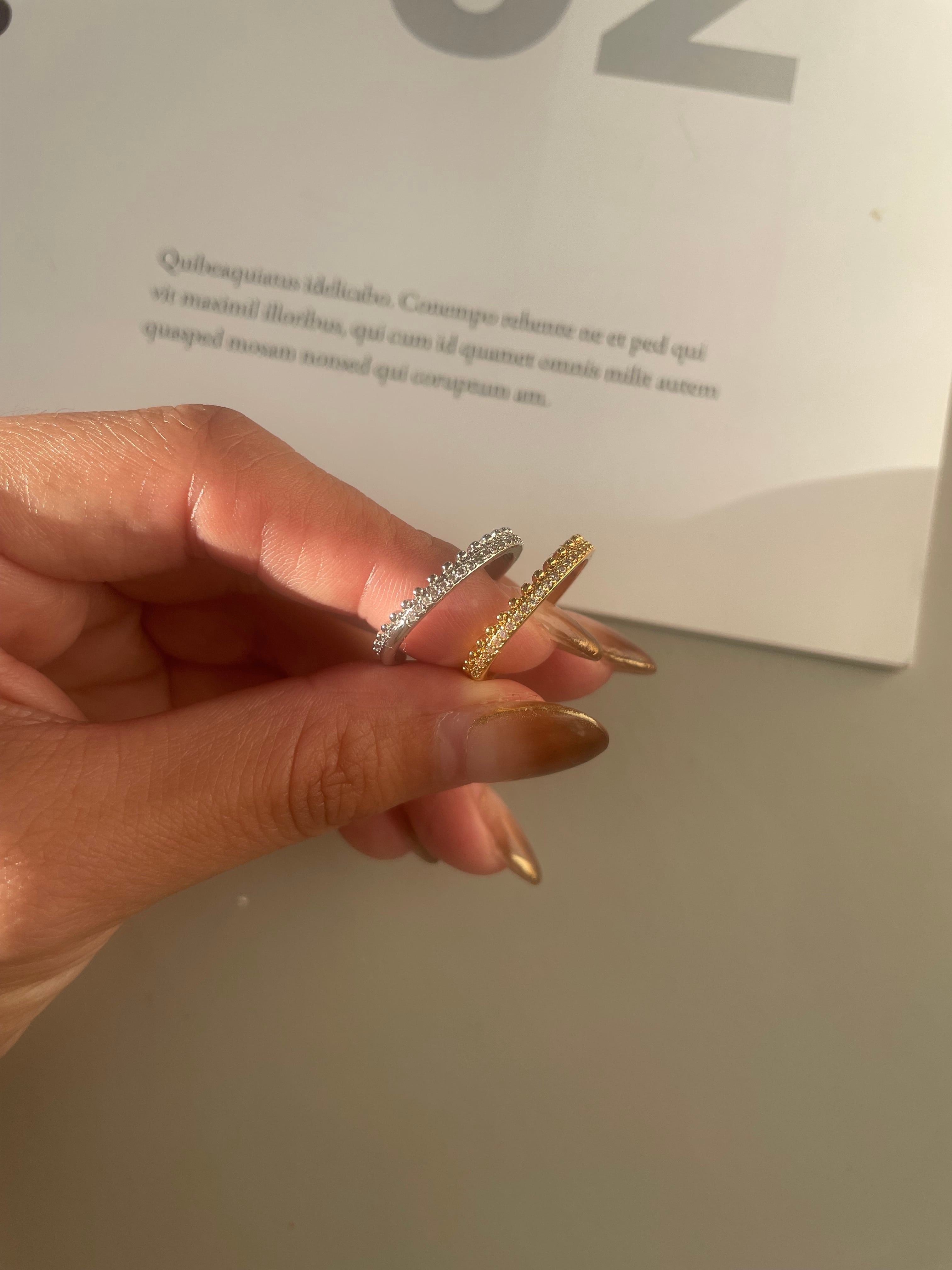 layered dot eternity ring