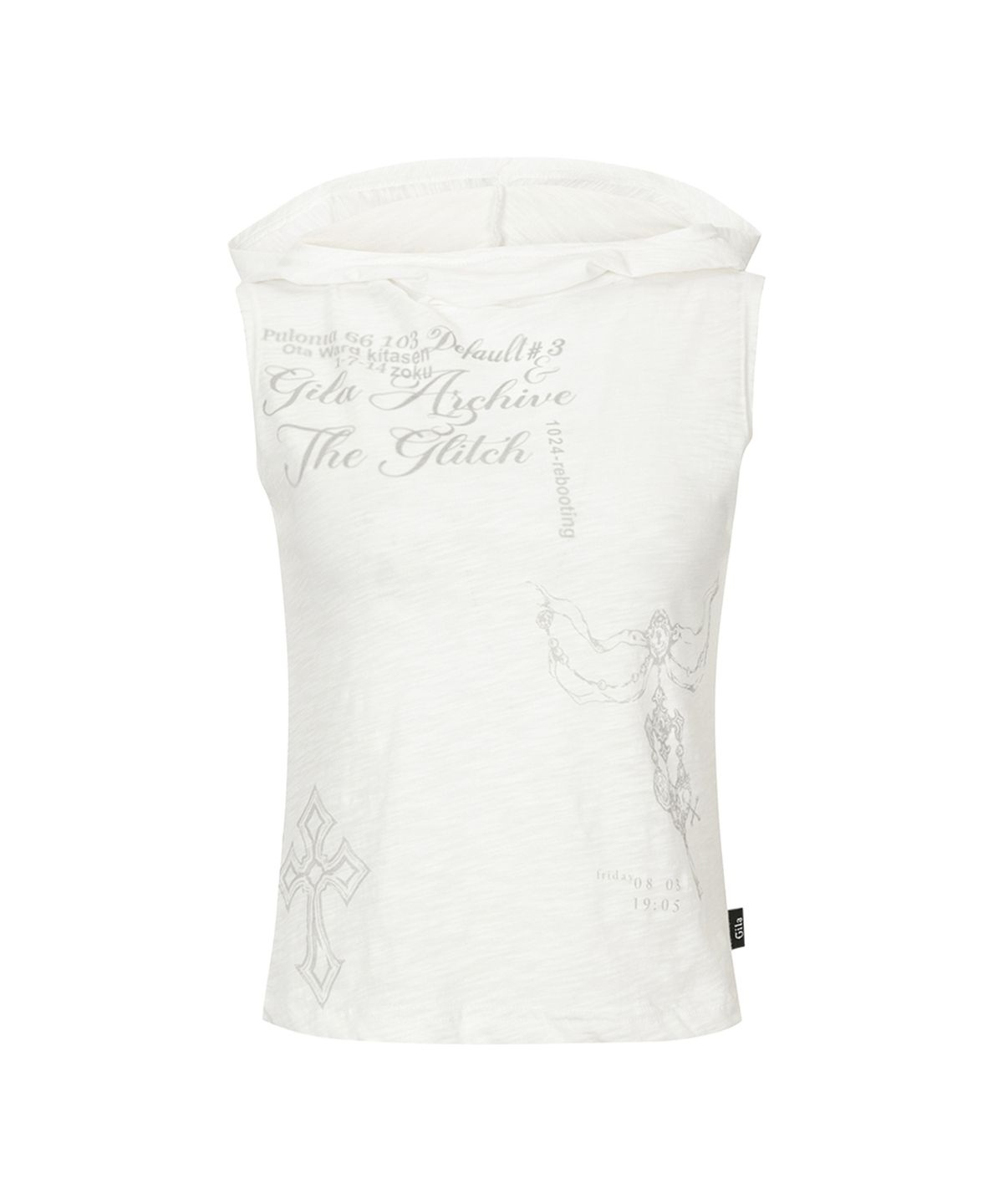 【代購】GILAARCHIVE 刺青風 圖案 高領 無袖 連帽 背心