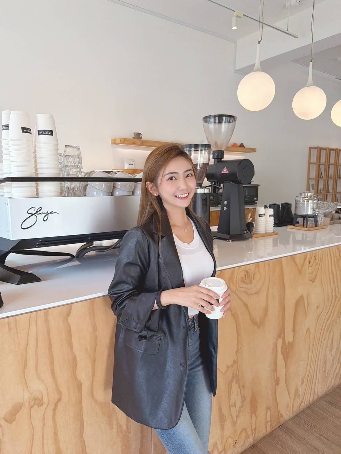 [現貨］售完100%不追加！💥闆娘的心血～品牌自訂款］🇰🇷正韓超修身霧面皮外套（有口袋，無墊肩）