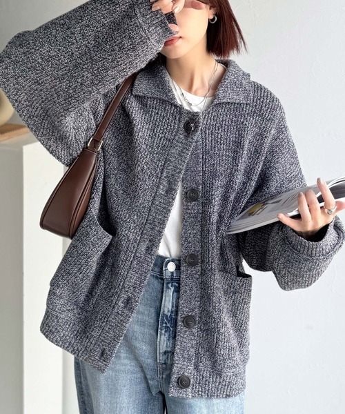 日本🇯🇵連線 JAVA 混紡針織開襟衫 休閒 針織衫 開襟衫 排扣設計 開領 刺繡 長袖 4色(任買兩件711免運)/預購