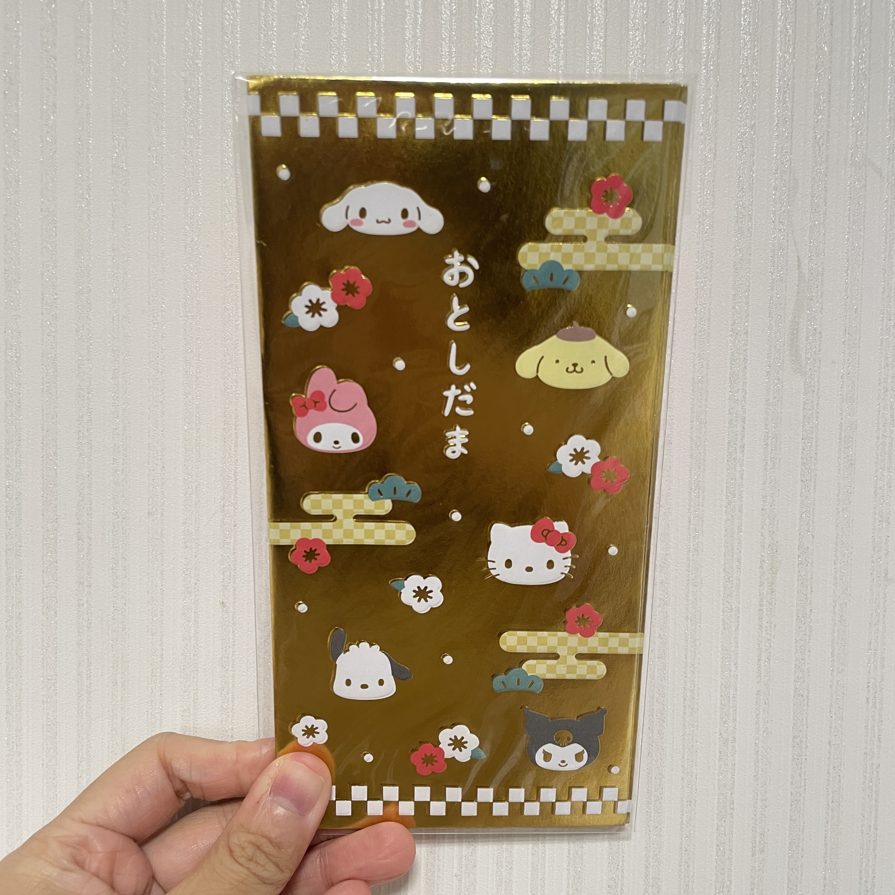 【早鳥優惠】JP Sanrio 大雜燴利是封 長款 金 3枚 2455 TK251015