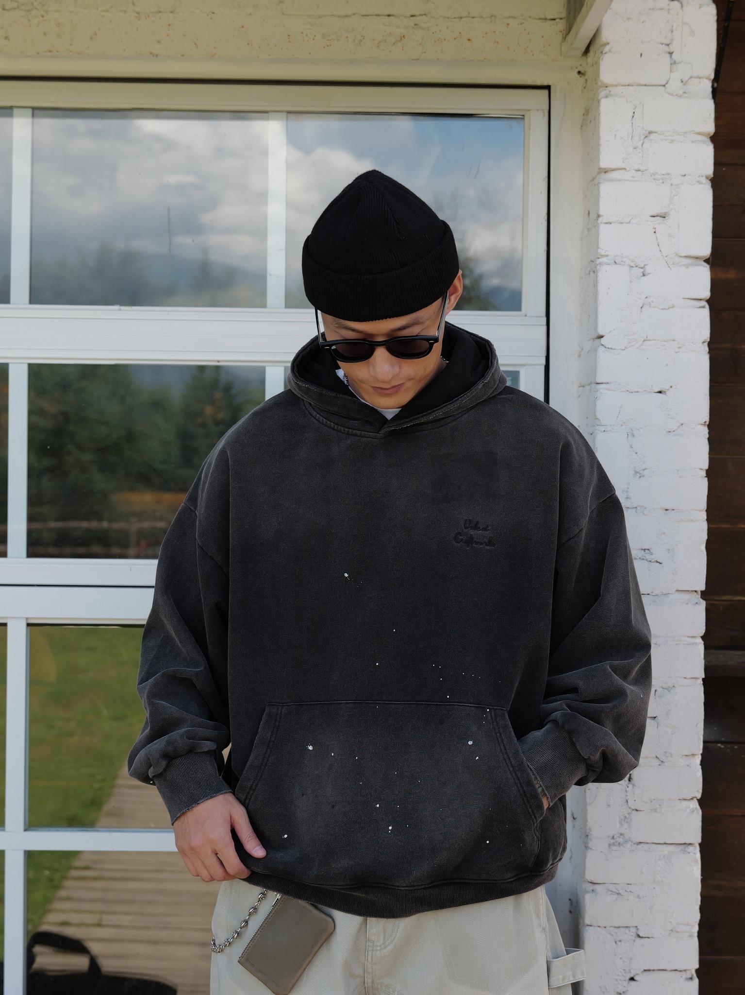 Unbent 25 A/W 潑墨水洗刺繡帽踢