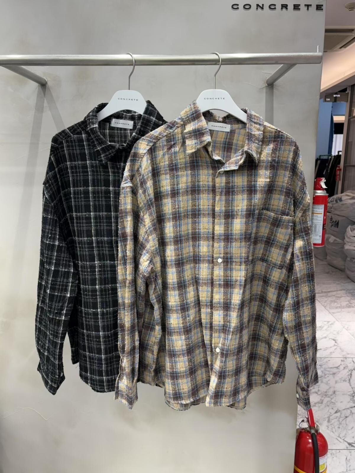 格仔長袖恤衫 CONCRETE-023S