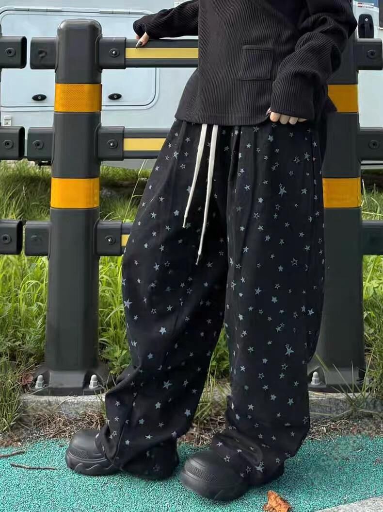 星星圖案鬆身褲 CONCRETE-028P