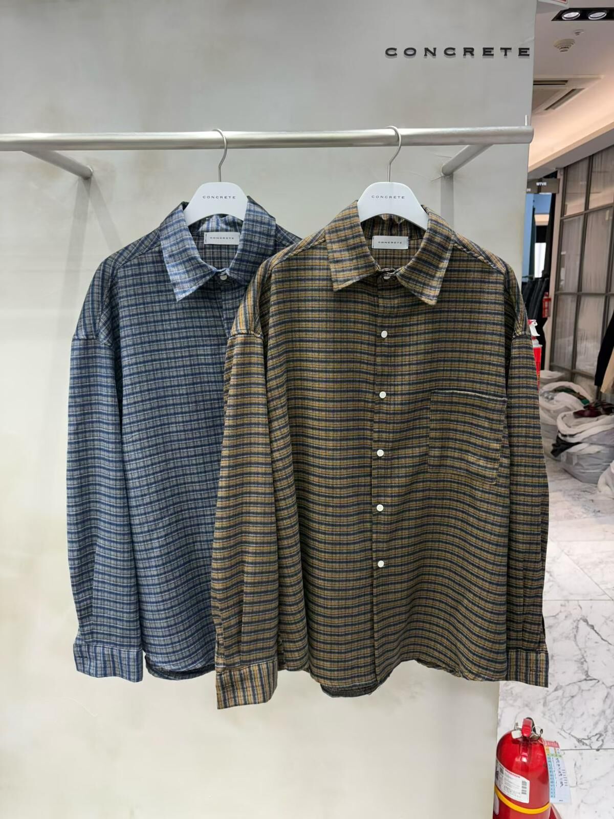 格仔長袖恤衫 CONCRETE-030S