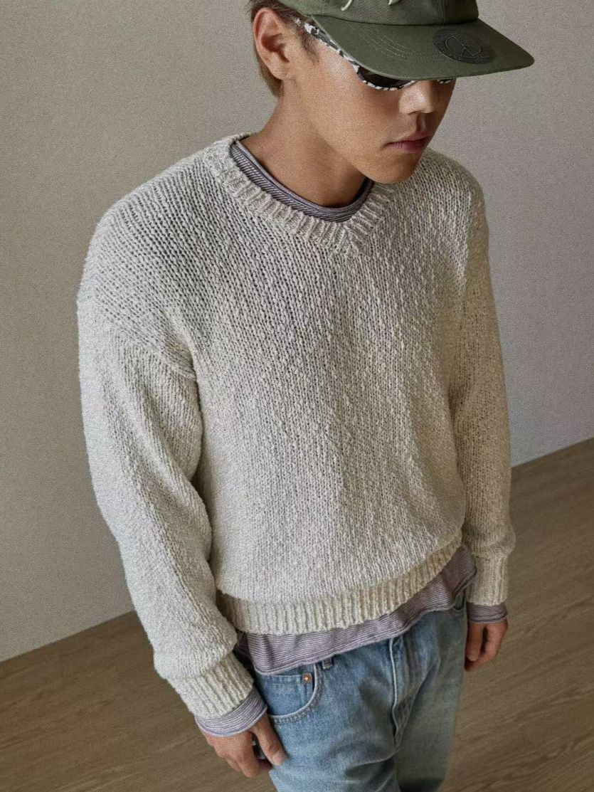 淨色V領針織衫 CONCRETE-031T