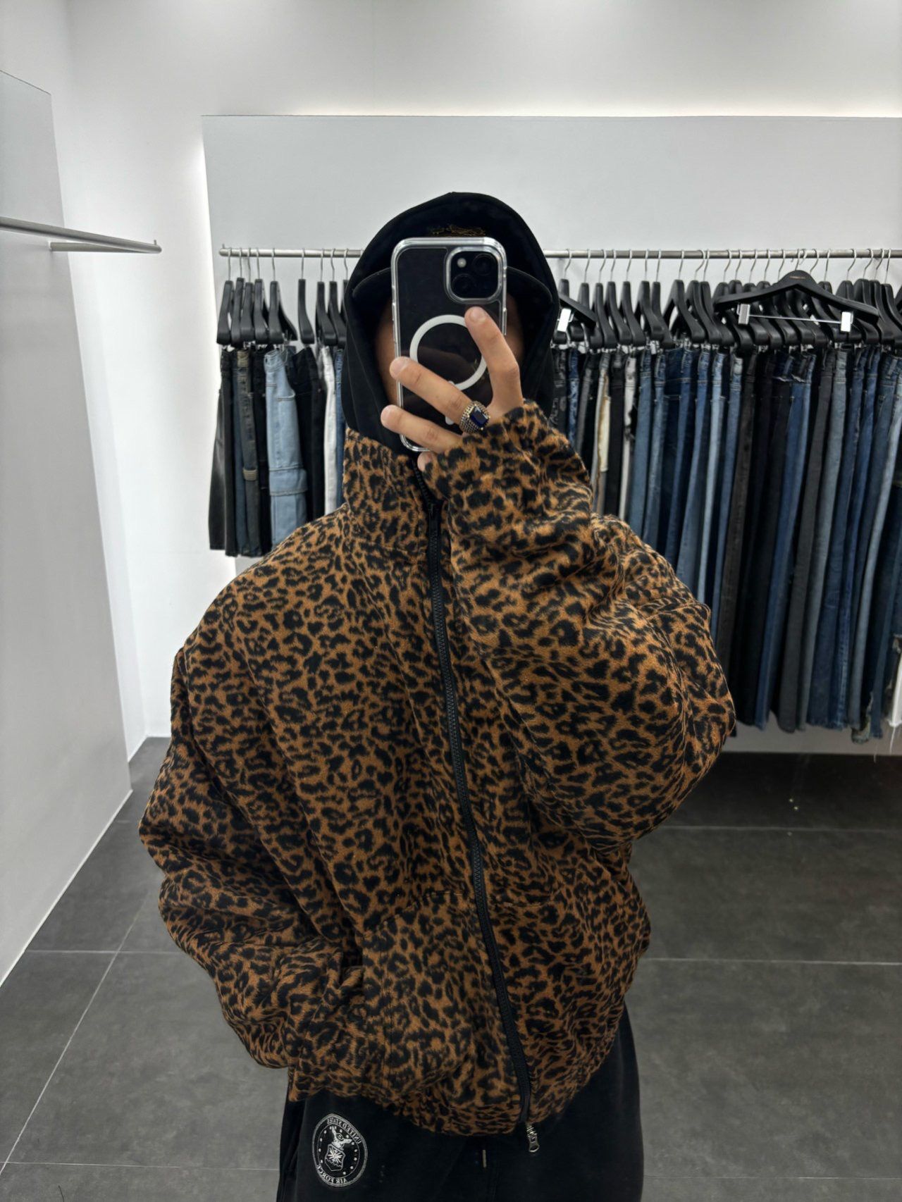 豹紋拉鍊外套 LIL-067JK