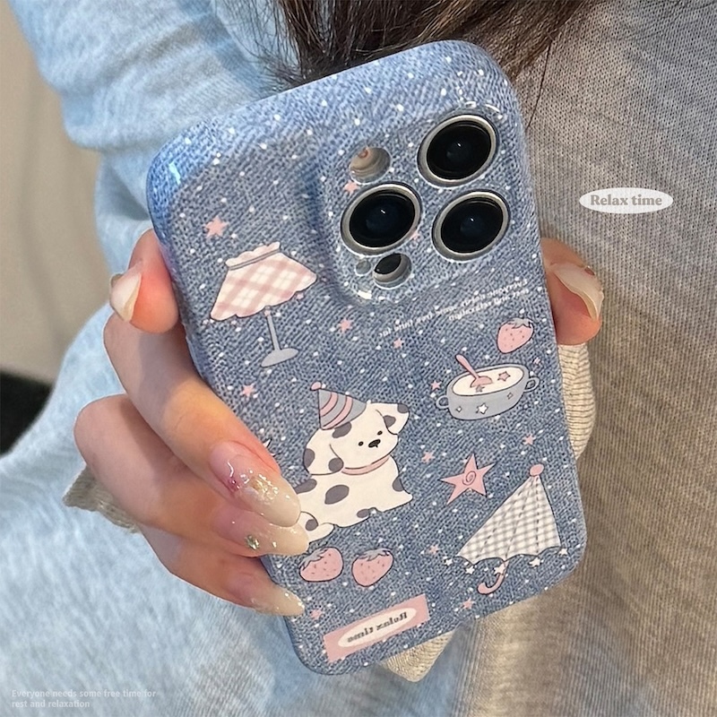 《10166》牛仔風狗狗手機殼