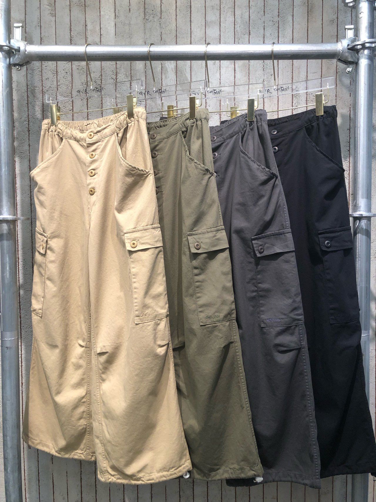 淨色可束腳工裝鬆身褲 GVR-055P