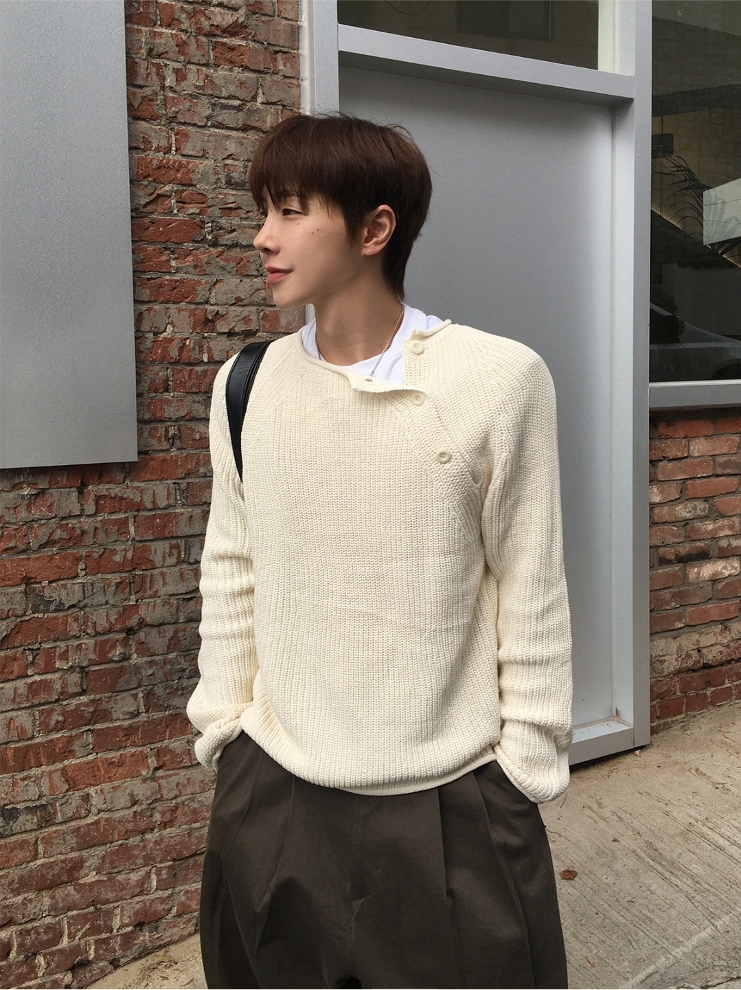 Chapter 側扣短版針織衫